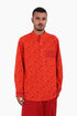 Long sleeves shirt in printed cotton with round collar